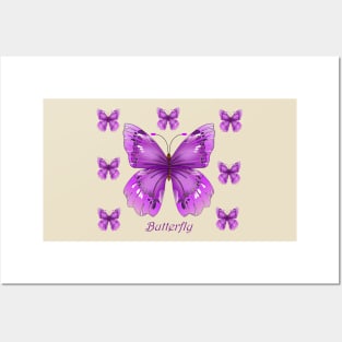 Purple Lavender Butterfly butterflies Posters and Art